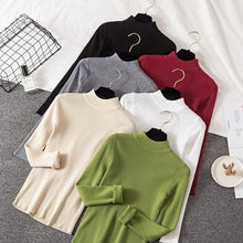 Load image into Gallery viewer, 2019 New Solid Casual Knitted Sweater Women Long Sleeve Slim Cashmere Pullover Autumn Winter Turtleneck Soft Jumper Pure Top