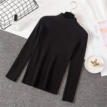 Load image into Gallery viewer, 2019 New Solid Casual Knitted Sweater Women Long Sleeve Slim Cashmere Pullover Autumn Winter Turtleneck Soft Jumper Pure Top