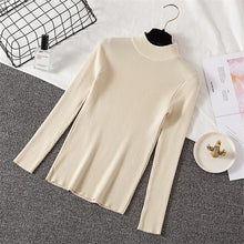 Load image into Gallery viewer, 2019 New Solid Casual Knitted Sweater Women Long Sleeve Slim Cashmere Pullover Autumn Winter Turtleneck Soft Jumper Pure Top