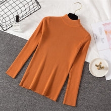 Load image into Gallery viewer, 2019 New Solid Casual Knitted Sweater Women Long Sleeve Slim Cashmere Pullover Autumn Winter Turtleneck Soft Jumper Pure Top