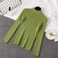 Load image into Gallery viewer, 2019 New Solid Casual Knitted Sweater Women Long Sleeve Slim Cashmere Pullover Autumn Winter Turtleneck Soft Jumper Pure Top