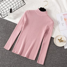 Load image into Gallery viewer, 2019 New Solid Casual Knitted Sweater Women Long Sleeve Slim Cashmere Pullover Autumn Winter Turtleneck Soft Jumper Pure Top