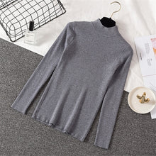Load image into Gallery viewer, 2019 New Solid Casual Knitted Sweater Women Long Sleeve Slim Cashmere Pullover Autumn Winter Turtleneck Soft Jumper Pure Top