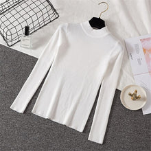 Load image into Gallery viewer, 2019 New Solid Casual Knitted Sweater Women Long Sleeve Slim Cashmere Pullover Autumn Winter Turtleneck Soft Jumper Pure Top