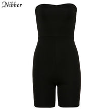 Load image into Gallery viewer, Nibber Elegant pure Strapless bodysuits women club party night black short jumpsuits mujer 2019autumn hot stretch Slim bodysuits
