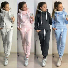 Load image into Gallery viewer, 2019women's clothing in autumn and winter new fleece fashion leisure sports suit hooded sweater sportswear women's two-piece set