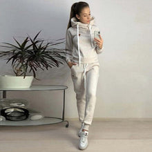 Load image into Gallery viewer, 2019women's clothing in autumn and winter new fleece fashion leisure sports suit hooded sweater sportswear women's two-piece set