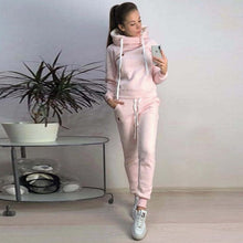 Load image into Gallery viewer, 2019women's clothing in autumn and winter new fleece fashion leisure sports suit hooded sweater sportswear women's two-piece set