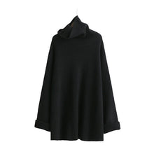 Load image into Gallery viewer, [EAM]2019 New Spring High Collar Long Sleeve Solid Coor Black Gary Loose Big Size Warm Knitting Sweater Women Fashion JA950